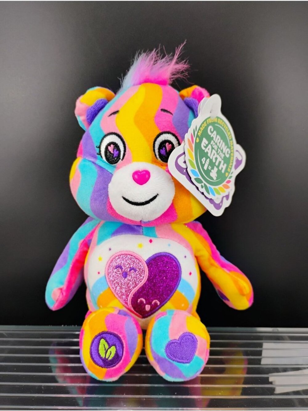 Care Bears Tie-Dye Plush Toy Eco-Friendly Recycled Materials 14"